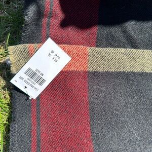 Abercrombie Plaid Wool Scarf shawl in Red and Gray